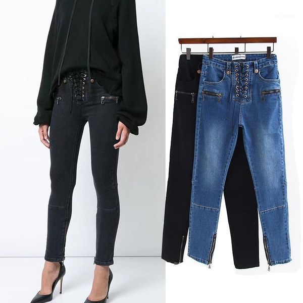 new united states of tall waist tie tight rope design accept waist bind zipper pocket jeans female foot pencil pants pants1, Blue
new united states of tall waist tie tight rope design accept waist bind zipper pocket jeans female foot pencil pants pants1, Blue