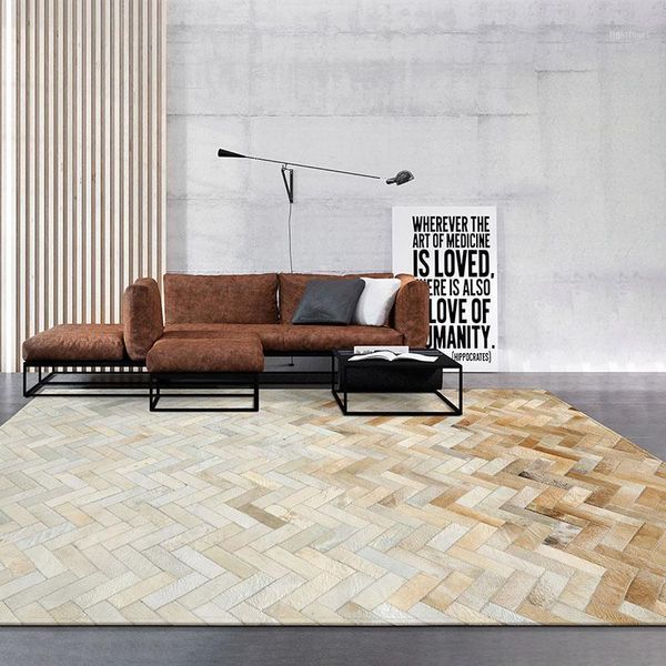 american style luxury cowhide seamed striped carpet, natural cow skin fur carpet for living room decoration office carpet1
american style luxury cowhide seamed striped carpet, natural cow skin fur carpet for living room decoration office carpet1
