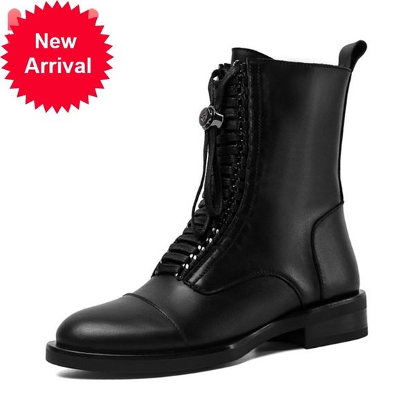 women's fashionable real leather ankle boots round toe square heel cross zip belt new ladies in the open shoes size 34-42, Black
women's fashionable real leather ankle boots round toe square heel cross zip belt new ladies in the open shoes size 34-42, Black