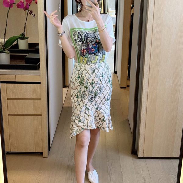 summer rabbit print short sleeve floral shirt thin temperament fine fishtail skirt women set of two pieces qdfn, White
summer rabbit print short sleeve floral shirt thin temperament fine fishtail skirt women set of two pieces qdfn, White