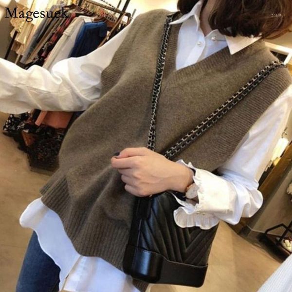 new v-neck pullover women sweater vest women autumn winter knitted sweater vest sleeveless casual warm oversize 122291, White;black 
new v-neck pullover women sweater vest women autumn winter knitted sweater vest sleeveless casual warm oversize 122291, White;black