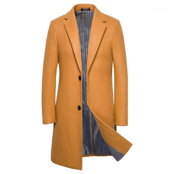 men's wool & blends 2021 red overcoat mens jacket long men1, Black