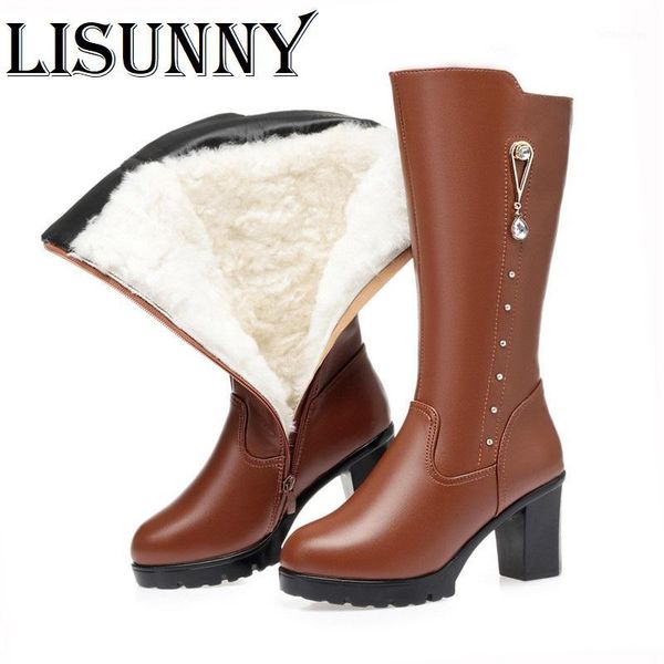 2020 women long boots new winter genuine leather wool warm waterproof snow boots women high heel women's1, Black
2020 women long boots new winter genuine leather wool warm waterproof snow boots women high heel women's1, Black