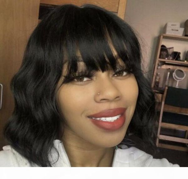 human hair bob wigs with bangs wavy brazilian short glueless full lace human hair wigs wet wavy natural hair wigs, Black;brown
human hair bob wigs with bangs wavy brazilian short glueless full lace human hair wigs wet wavy natural hair wigs, Black;brown