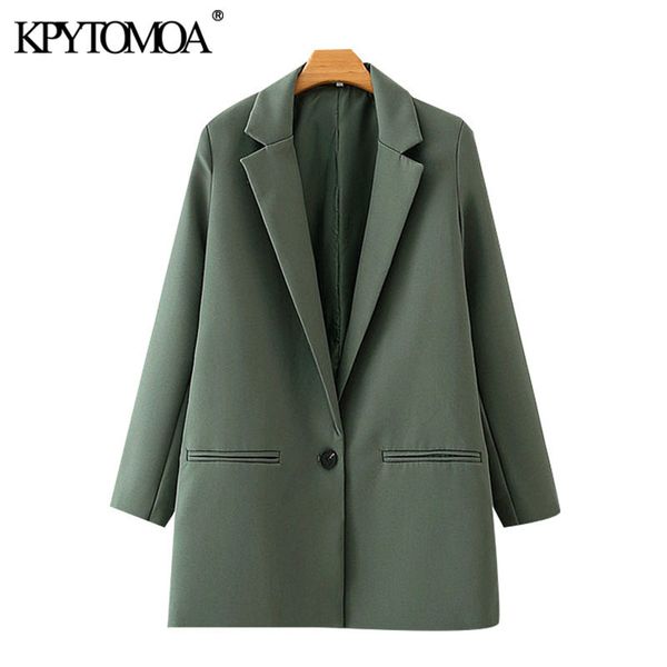 kpytomoa women fashion office wear single button blazers coat vintage long sleeve pockets female outerwear chic 201114, White;black
kpytomoa women fashion office wear single button blazers coat vintage long sleeve pockets female outerwear chic 201114, White;black
