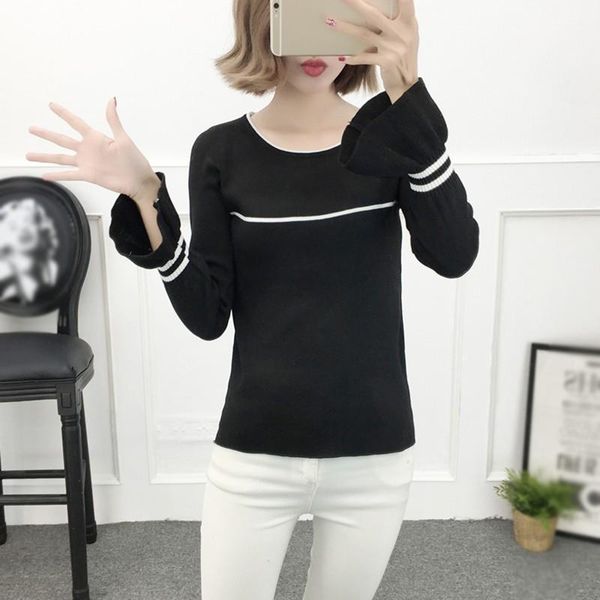 clothes women autumn woman long sleeve ruffled sleeve women's sweater slim casual knit women winter sweater1, White;black
clothes women autumn woman long sleeve ruffled sleeve women's sweater slim casual knit women winter sweater1, White;black