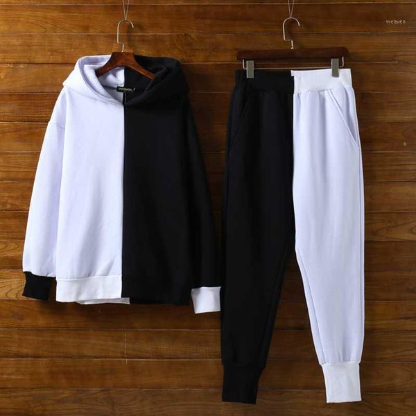 spring mens white black patchwork hip hop hoodie pants two piece set man plus size 6xl hoody streetwear sports suits joggers1, Gray
spring mens white black patchwork hip hop hoodie pants two piece set man plus size 6xl hoody streetwear sports suits joggers1, Gray