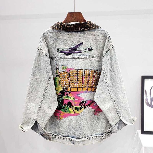 fashion beading print leopard stitching loose jeans jacket women retro blue denim jacket female oversized denim coat streetwear1, Black;brown
fashion beading print leopard stitching loose jeans jacket women retro blue denim jacket female oversized denim coat streetwear1, Black;brown