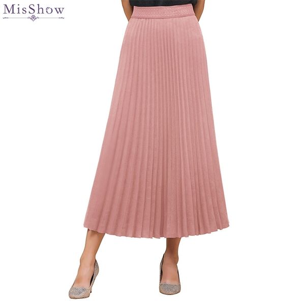 misshow spring autumn high waist pink long pleated women skirt solid breathable elastic midi skirts womens jupe femme 201109, Black
misshow spring autumn high waist pink long pleated women skirt solid breathable elastic midi skirts womens jupe femme 201109, Black