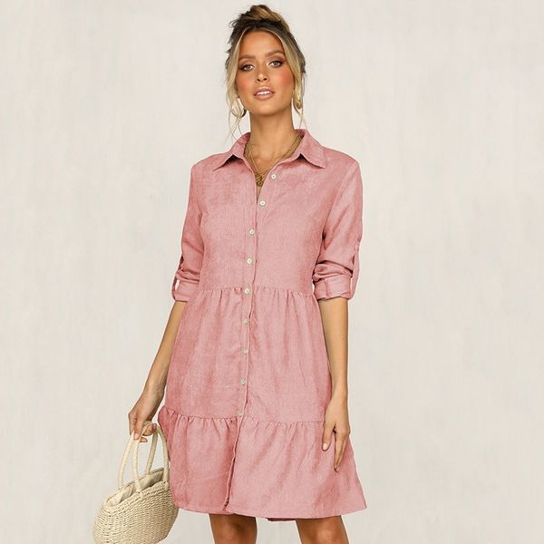 autumn winter casual single breasted solid dress women turn down collar straight half sleeve shirt dress new 201028, Black;gray
autumn winter casual single breasted solid dress women turn down collar straight half sleeve shirt dress new 201028, Black;gray