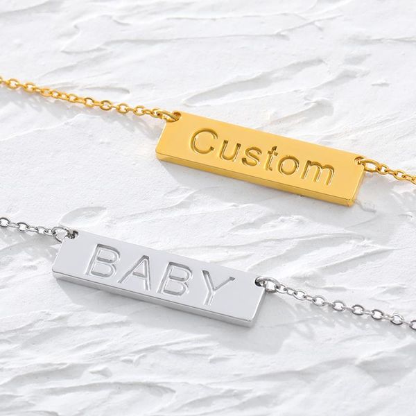 bar necklace engraved in stainless steel choker necklace name pendant for women bijoux femme christmas gift, Silver
bar necklace engraved in stainless steel choker necklace name pendant for women bijoux femme christmas gift, Silver