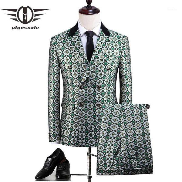 men's suits & blazers plyesxale men double breasted suit green floral pattern groom wedding 2 piece mens party prom q7381, White;black
men's suits & blazers plyesxale men double breasted suit green floral pattern groom wedding 2 piece mens party prom q7381, White;black