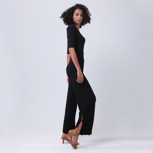 new desigh dance pants latin dance pants loose classical modern dance modal high waist button open hem trousers ballroom pants, Black;red
new desigh dance pants latin dance pants loose classical modern dance modal high waist button open hem trousers ballroom pants, Black;red