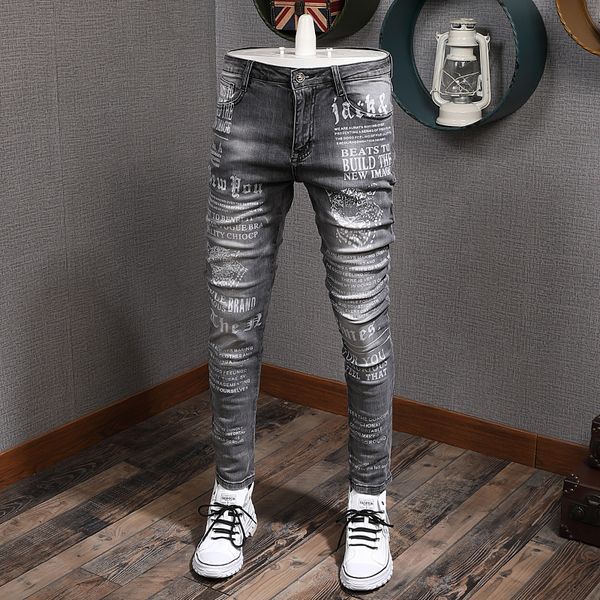 autumn black gray jeans men's slim-fit stretch tight skinny pants korean style trendy brand washed printed men's denim jeans men q, Black;white
autumn black gray jeans men's slim-fit stretch tight skinny pants korean style trendy brand washed printed men's denim jeans men q, Black;white