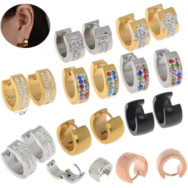 pinksee 1pair 316l stainless steel ear circle hoop earrings for men women punk earring jewelry accessories, Golden;silver
pinksee 1pair 316l stainless steel ear circle hoop earrings for men women punk earring jewelry accessories, Golden;silver