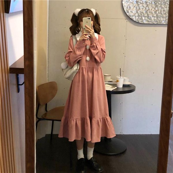 autumn winter women dress preppy style loose long dress thick ruffles sweet cute female bing cute clothes for women 2020, Black;gray
autumn winter women dress preppy style loose long dress thick ruffles sweet cute female bing cute clothes for women 2020, Black;gray
