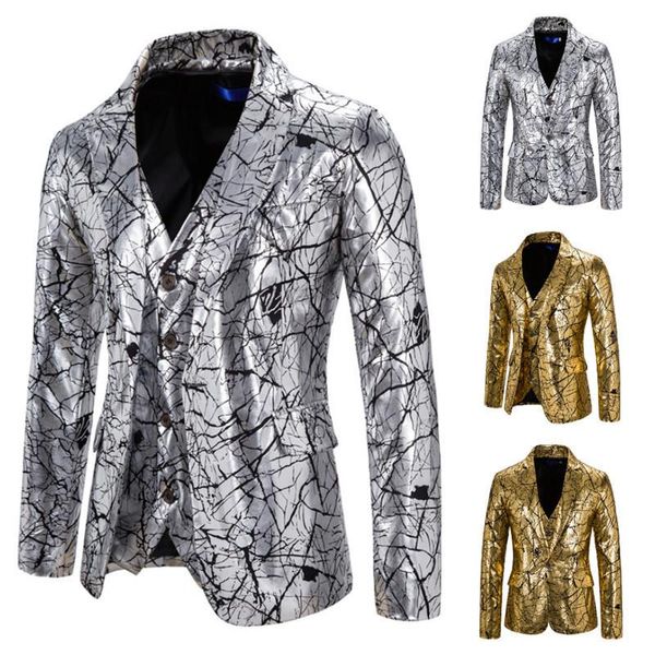 men's suits & blazers autumn gilding suit printed wedding party lapel single breasted long sleeve with pocket personality fashion male, White;black
men's suits & blazers autumn gilding suit printed wedding party lapel single breasted long sleeve with pocket personality fashion male, White;black