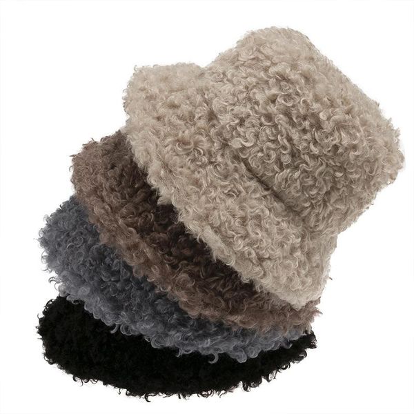 wide brim hats winter bucket hat women lambswool warm fisherman solid color fashion korean lamb hair panama cap, Blue;gray
wide brim hats winter bucket hat women lambswool warm fisherman solid color fashion korean lamb hair panama cap, Blue;gray