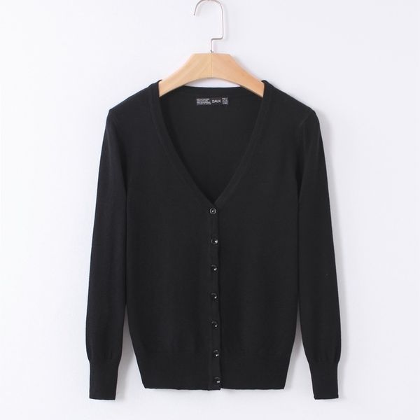 knitted cardigan women spring autumn long sleeve v-neck women's sweater cardigan female single button pull coat black/pink t200101, White;black
knitted cardigan women spring autumn long sleeve v-neck women's sweater cardigan female single button pull coat black/pink t200101, White;black