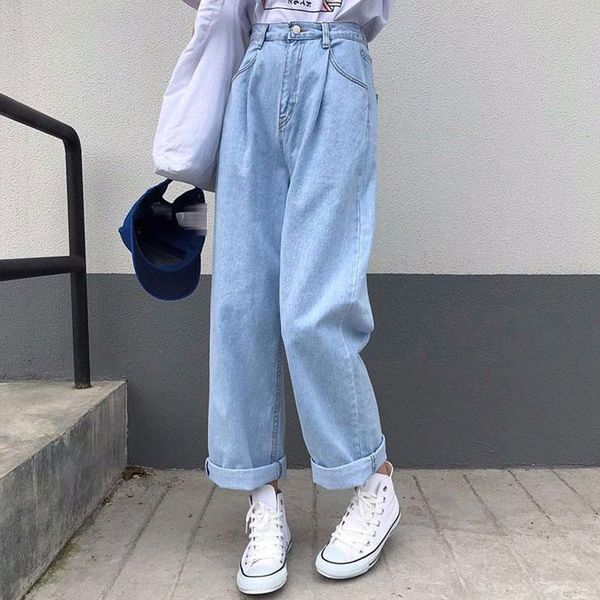 jeans women solid vintage high waist wide leg denim trousers simple students all-match loose fashion harajuku womens chic casual, Blue
jeans women solid vintage high waist wide leg denim trousers simple students all-match loose fashion harajuku womens chic casual, Blue