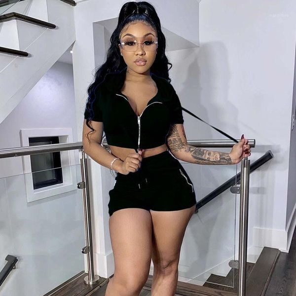 women sport suit tracksuit female two piece set summer short sleeve hoodies zipper crop shorts jogging outfits matching sets1, Gray
women sport suit tracksuit female two piece set summer short sleeve hoodies zipper crop shorts jogging outfits matching sets1, Gray