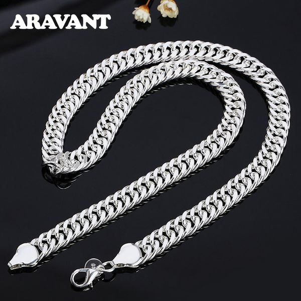 925 10mm 20/24 inches necklaces chain for men silver necklace jewelry q1218, Black
925 10mm 20/24 inches necklaces chain for men silver necklace jewelry q1218, Black