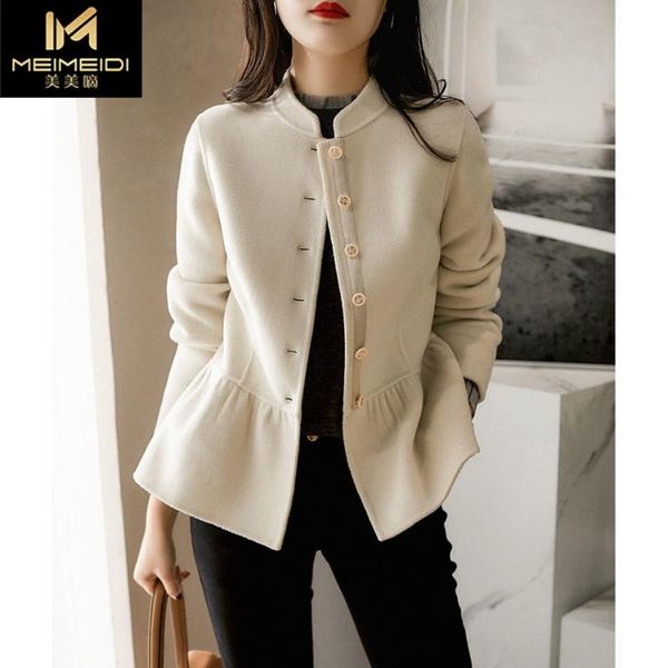 women's jackets wear the golden ratio solid color handmade double sided cloth lotus leaf pendulum long sleeve short coat woman in autum, Black;brown
women's jackets wear the golden ratio solid color handmade double sided cloth lotus leaf pendulum long sleeve short coat woman in autum, Black;brown