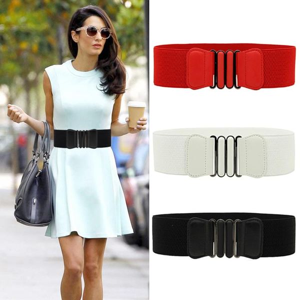 women super wide waist belt vintage metal elastic waistbands stretch buckle waistband ladies soft black bandage dress cummerbund, Black;brown
women super wide waist belt vintage metal elastic waistbands stretch buckle waistband ladies soft black bandage dress cummerbund, Black;brown