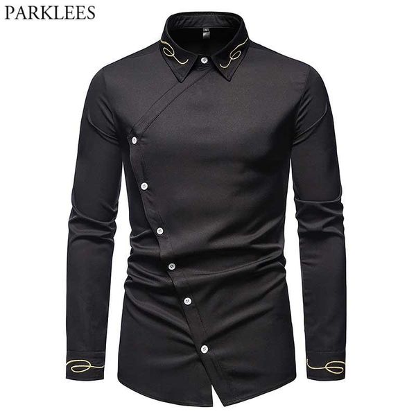 men's casual shirts embroidery dress 2021 stylish long sleeve slim fit shirt men wedding party festival western cowboy, White;black
men's casual shirts embroidery dress 2021 stylish long sleeve slim fit shirt men wedding party festival western cowboy, White;black