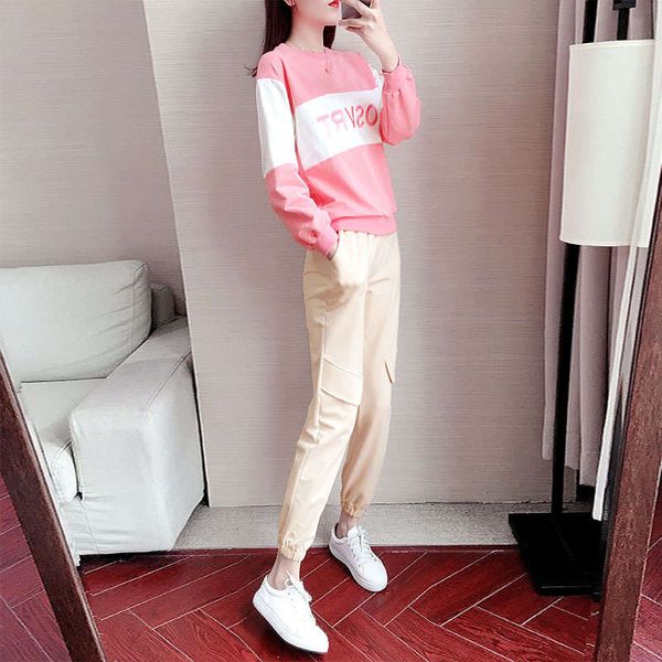 foreign style leisure suit women's new loose ins fashionable cotton crew neck sweater set in autumn and winter 2020, Black
foreign style leisure suit women's new loose ins fashionable cotton crew neck sweater set in autumn and winter 2020, Black