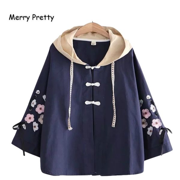 merry pretty women's floral embroidery basic jackets winter lace up sleeve hooded patchwork cotton coats casual outerwear 201028, Black;brown
merry pretty women's floral embroidery basic jackets winter lace up sleeve hooded patchwork cotton coats casual outerwear 201028, Black;brown