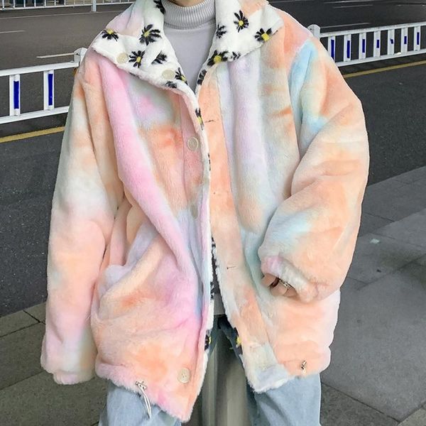 men's can be worn on both sides furry fur parka coat mixed color thick warm loose n27, Black
men's can be worn on both sides furry fur parka coat mixed color thick warm loose n27, Black