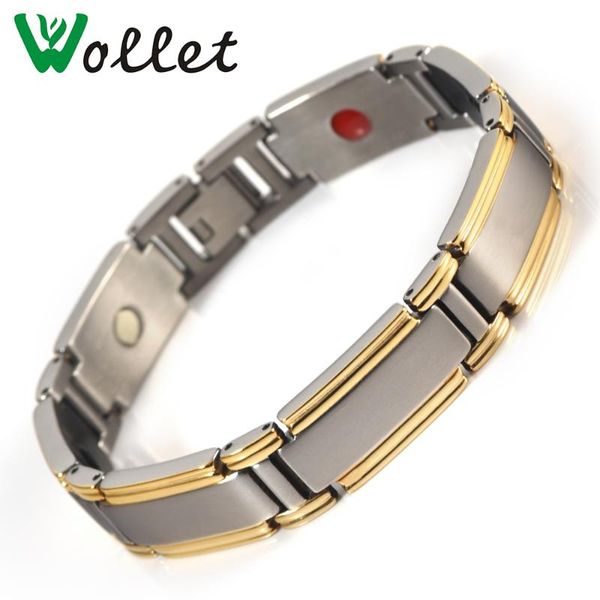 wollet jewelry 5 in 1 bio magnetic titanium bracelet for men gold color health care healing energy simple magnet infrared ion, Black
wollet jewelry 5 in 1 bio magnetic titanium bracelet for men gold color health care healing energy simple magnet infrared ion, Black