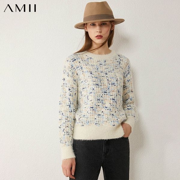 amii minimalism autumn winter fashion women's sweater vintage oneck tweed full sleeve thick sweaters for women 12040307 201023, White;black
amii minimalism autumn winter fashion women's sweater vintage oneck tweed full sleeve thick sweaters for women 12040307 201023, White;black