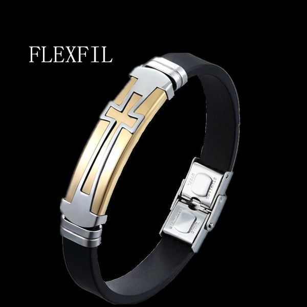 flexfil men's bracelet stainless steel silicone black brand simplicity male jewelry gifts cross bangles accessoris
flexfil men's bracelet stainless steel silicone black brand simplicity male jewelry gifts cross bangles accessoris