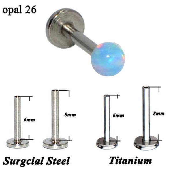 1pc g23 titanium and surgical steel opal bead ball internally threaded labret stud ear tragus cartilage helix earring lip ring q sqccbq, Silver
1pc g23 titanium and surgical steel opal bead ball internally threaded labret stud ear tragus cartilage helix earring lip ring q sqccbq, Silver