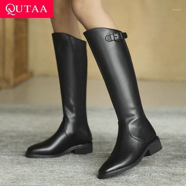 qutaa 2021 cow leather mid calf boots buckle zipper all match women shoes autumn winter square toe long boots size 34-401, Black
qutaa 2021 cow leather mid calf boots buckle zipper all match women shoes autumn winter square toe long boots size 34-401, Black