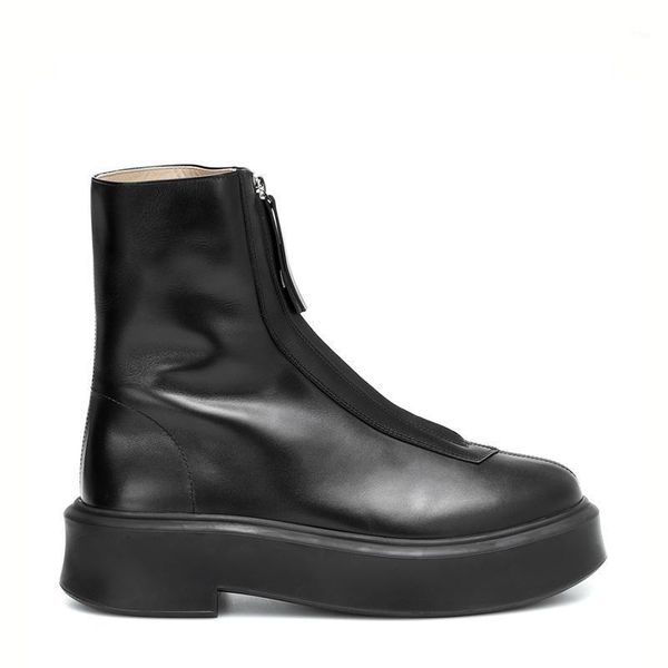 boots genuine leather ins women ankle front zipper platform heightened boots1, Black
boots genuine leather ins women ankle front zipper platform heightened boots1, Black