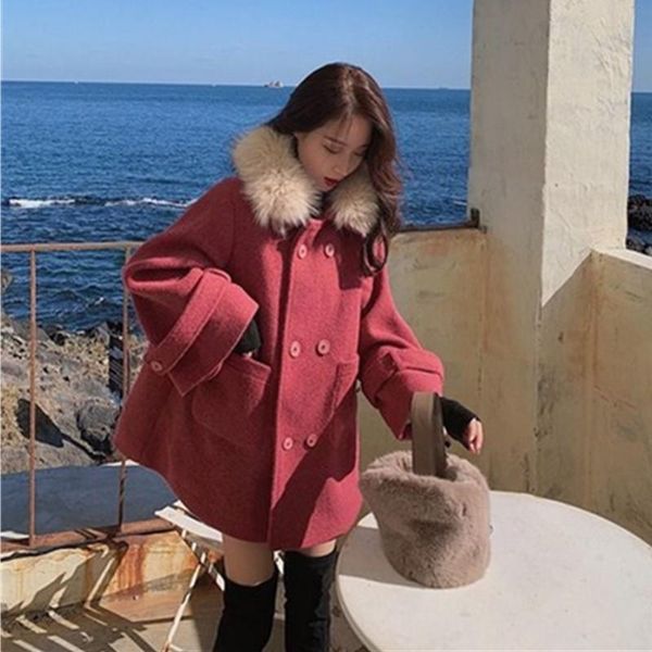women's wool & blends temperament woolen coat womens clothing 2021 autumn winter korean fashion mid-length loose thicken jacket female, Black
women's wool & blends temperament woolen coat womens clothing 2021 autumn winter korean fashion mid-length loose thicken jacket female, Black