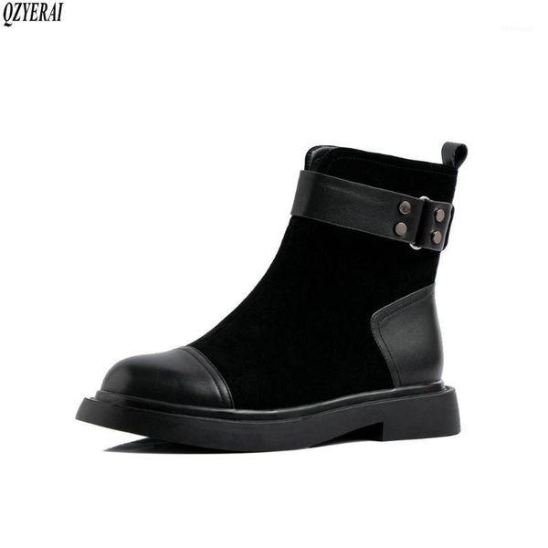 boots autumn/winter 2021 genuine leather female the black fashion women's shoes1