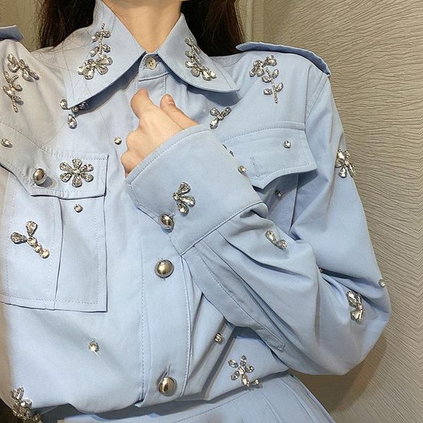 blouses 2020 spring fashion streetwear epaulet shoulder diamonds beading blouse women blusas lady shirt top, White
blouses 2020 spring fashion streetwear epaulet shoulder diamonds beading blouse women blusas lady shirt top, White