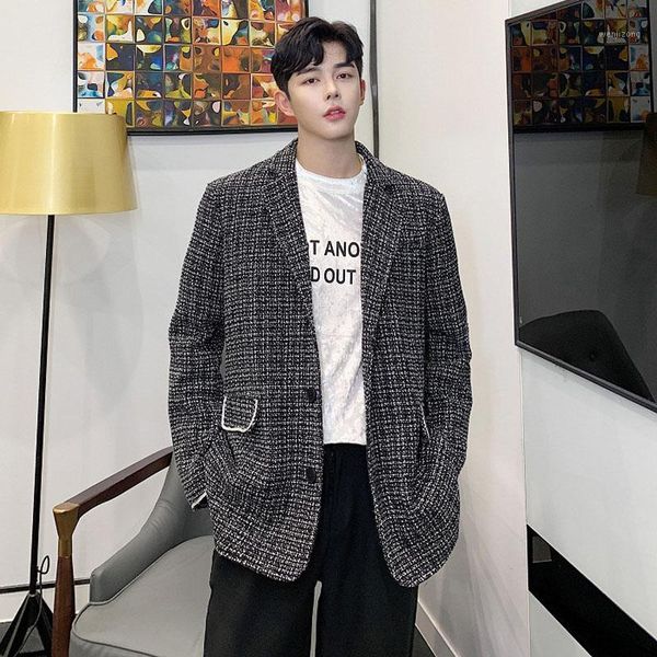 men autumn new loose weaving plaid blazer jacket male women streetwear vintage fashion casual suit coat outerwear1, White;black
men autumn new loose weaving plaid blazer jacket male women streetwear vintage fashion casual suit coat outerwear1, White;black