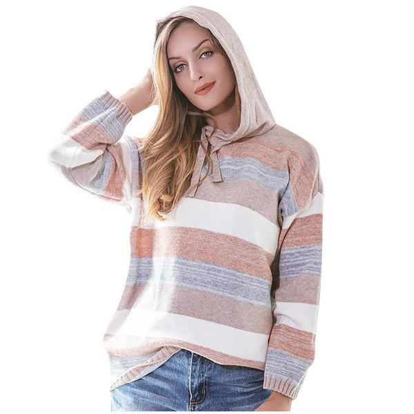 women fashion casual looses hood long o-neck stripe sweater new clothing ladies streetwear mujer suéteres, White;black
women fashion casual looses hood long o-neck stripe sweater new clothing ladies streetwear mujer suéteres, White;black