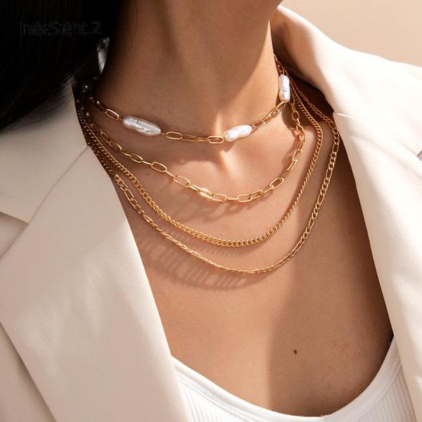 ingesight.z multi layered gold color link chain choker necklaces vintage irregular imitation pearl long necklaces women jewelry, Silver
ingesight.z multi layered gold color link chain choker necklaces vintage irregular imitation pearl long necklaces women jewelry, Silver