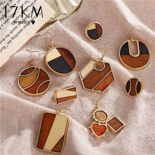 17km vintage brown wood drop earrings for women elegant gold geometric round wooden dangle earring new female jewelry, Silver
17km vintage brown wood drop earrings for women elegant gold geometric round wooden dangle earring new female jewelry, Silver