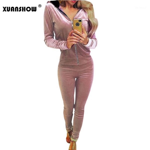 tracksuit for women 2018 new fashion fall women's pant suit hoodies full pant 2 piece women set casual sportswear outfits1, White;black