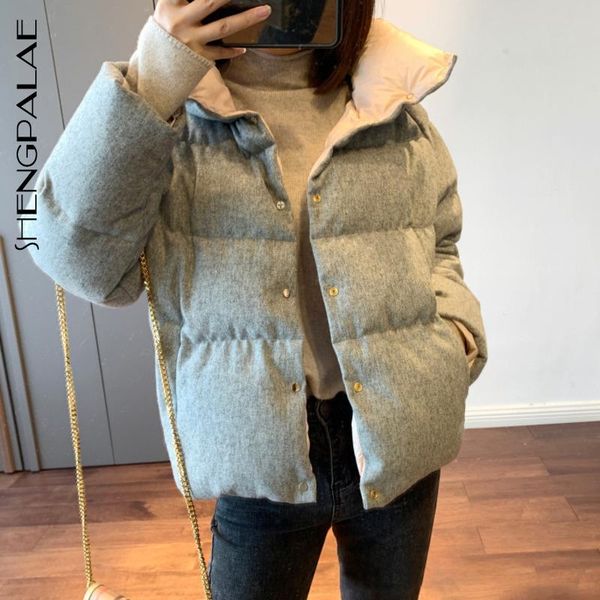 shengpalae 2020 winter women cotton-padded coat stand collar warm thickened woolen contrast color large size parkas coat zt1360, Black
shengpalae 2020 winter women cotton-padded coat stand collar warm thickened woolen contrast color large size parkas coat zt1360, Black