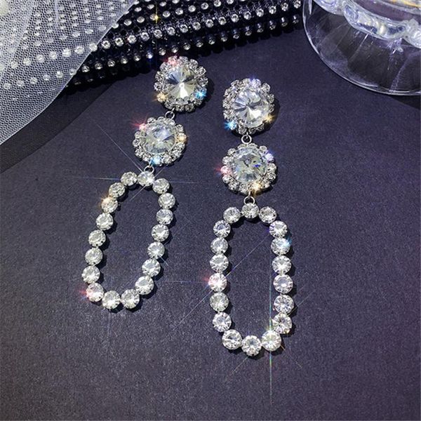 fyuan geometric crystal earrings for women bijoux oversize oval rhinestone dangle earrings statement jewelry, Silver
fyuan geometric crystal earrings for women bijoux oversize oval rhinestone dangle earrings statement jewelry, Silver