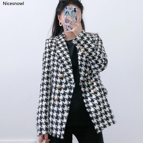 women coat fall new fashion houndstooth pattern double breasted female casual blazer jacket modern lady autumn, Black
women coat fall new fashion houndstooth pattern double breasted female casual blazer jacket modern lady autumn, Black