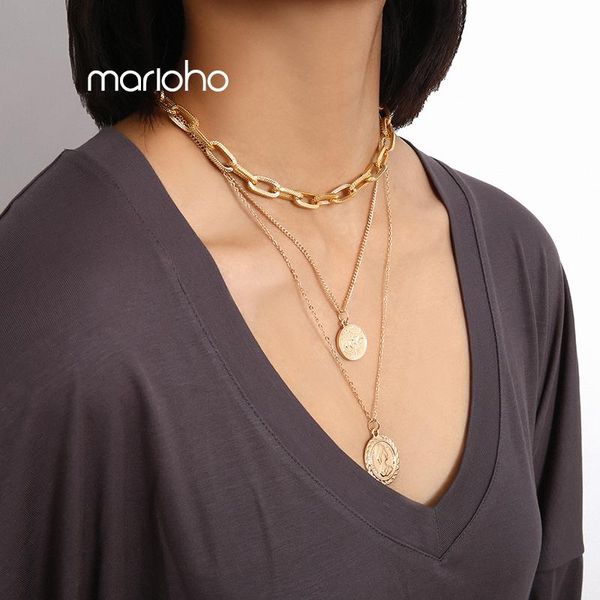 retro multilayer carved alloy round portrait coin pendant necklace bohemia gold silver color choker necklace women bijoux
retro multilayer carved alloy round portrait coin pendant necklace bohemia gold silver color choker necklace women bijoux